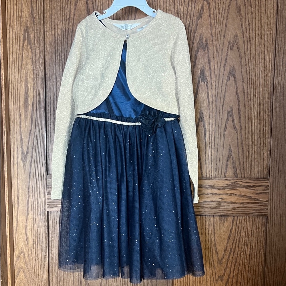 H&M Navy and Gold Formal Kids Dress